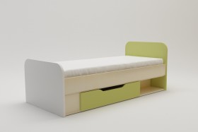 Кровать Эппл 1650х750 (Зеленый/Белый/корпус Клен) в Асино - asino.katalogmebeli.com | фото 2