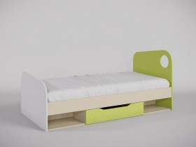 Кровать Эппл 1950х950 (Зеленый/Белый/Клен) в Асино - asino.katalogmebeli.com | фото