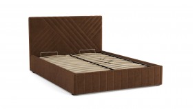 Кровать Гамма ш. 1400 (без основания для хранения) (велюр тенерифе шоколад) в Асино - asino.katalogmebeli.com | фото 2