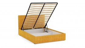 Кровать Гамма ш. 1400 (с основанием для хранения) (велюр тенерифе куркума) в Асино - asino.katalogmebeli.com | фото 3