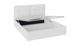 Кровать «Глосс» с мягкой обивкой и подъемным механизмом тип 1 (1600) (Белая) в Асино - asino.katalogmebeli.com | фото 2