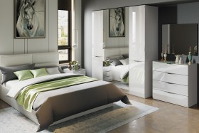 Кровать «Глосс» с мягкой обивкой тип 1 (1600) (Белая) в Асино - asino.katalogmebeli.com | фото 3