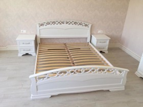 Кровать Грация-1 из массива сосны 900*2000 Белый античный в Асино - asino.katalogmebeli.com | фото 9