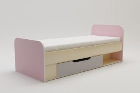 Кровать Грэйси 1650х750 (Розовый/Серый/корпус Клен) в Асино - asino.katalogmebeli.com | фото 2