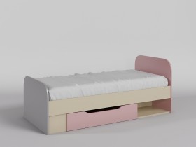 Кровать Грэйси 1650х750 (Розовый/Серый/корпус Клен) в Асино - asino.katalogmebeli.com | фото