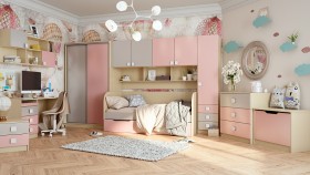 Кровать Грэйси 1650х750 (Розовый/Серый/корпус Клен) в Асино - asino.katalogmebeli.com | фото 9