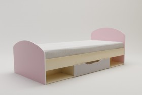 Кровать Грэйси 1950х950 (Розовый/Серый/корпус Клен) в Асино - asino.katalogmebeli.com | фото 2