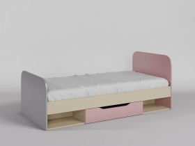 Кровать Грэйси 1950х950 (Розовый/Серый/корпус Клен) в Асино - asino.katalogmebeli.com | фото