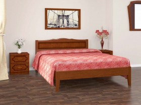 Кровать Карина-7 из массива сосны 1200*2000 Орех в Асино - asino.katalogmebeli.com | фото