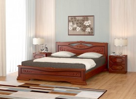 Кровать Карина-7 из массива сосны 1400*2000 Орех в Асино - asino.katalogmebeli.com | фото