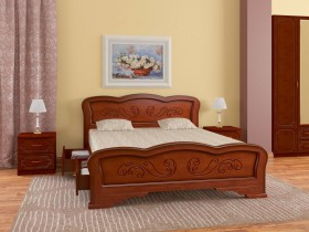 Кровать Карина-8 с ящиками из массива сосны 1400*2000 Орех в Асино - asino.katalogmebeli.com | фото