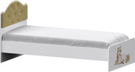 Кровать Каспер с мягкой спинкой и фотопечатью (800х1900)  Белый/Ваниль в Асино - asino.katalogmebeli.com | фото