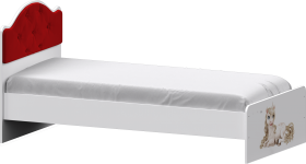 Кровать Каспер с мягкой спинкой и фотопечатью (800х2000)Белый/Красный в Асино - asino.katalogmebeli.com | фото