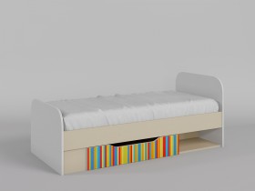 Кровать Клаксон без машинок 1650х750 (Белый/корпус Клен) в Асино - asino.katalogmebeli.com | фото