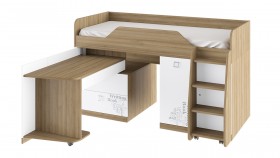 Кровать комбинированная «Оксфорд» (Ривьера/Белый с рисунком) в Асино - asino.katalogmebeli.com | фото 3