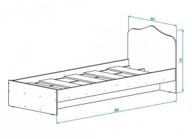 Кровать КР-2 (800) (Дуб выбеленный/корпус Венге) в Асино - asino.katalogmebeli.com | фото 2