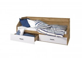 Кровать Лайт 800 с ящиками (Крафт золотой/Белый) в Асино - asino.katalogmebeli.com | фото