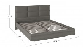 Кровать «Либерти» с мягким изголовьем и подъемным механизмом Хадсон/Ткань Грей/1400 в Асино - asino.katalogmebeli.com | фото 3