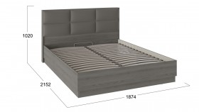 Кровать «Либерти» с мягким изголовьем и подъемным механизмом Хадсон/Ткань Грей/1800 в Асино - asino.katalogmebeli.com | фото 2