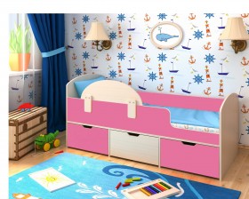 Кровать Малыш-мини Дуб молочный/Розовый в Асино - asino.katalogmebeli.com | фото