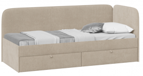 Кровать «Молли» с мягкой обивкой (900) тип 1 (Микровелюр Scandi Cream 03) в Асино - asino.katalogmebeli.com | фото