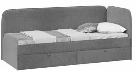 Кровать «Молли» с мягкой обивкой (900) тип 1 (Микровелюр Scandi Graphite 22) в Асино - asino.katalogmebeli.com | фото