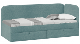 Кровать «Молли» с мягкой обивкой (900) тип 1 (Микровелюр Scandi Indigo 11) в Асино - asino.katalogmebeli.com | фото