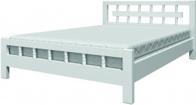 Кровать Натали-5 из массива сосны 1400*2000 Белый античный в Асино - asino.katalogmebeli.com | фото