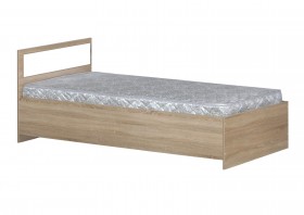 Кровать одинарная 900-2 без матраса (прямые спинки) Дуб Сонома в Асино - asino.katalogmebeli.com | фото 1