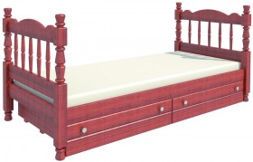 Кровать одинарная Аленка из массива сосны 800*1890 Орех в Асино - asino.katalogmebeli.com | фото 2