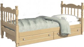 Кровать одинарная Аленка из массива сосны 800*1890 Сосна в Асино - asino.katalogmebeli.com | фото 1