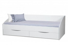 Кровать одинарная "Фея - 3" (симметричная) New/(белый / белый / ДВПО: белый) в Асино - asino.katalogmebeli.com | фото