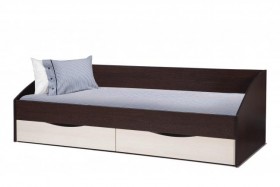 Кровать одинарная "Фея - 3" (симметричная) New (венге / вудлайн кремовый / ДВПО: белый) в Асино - asino.katalogmebeli.com | фото 2