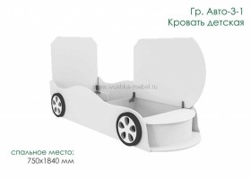 Кровать одноместная Авто-3-1 с рисунком Авто Лайм в Асино - asino.katalogmebeli.com | фото 3