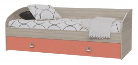 Кровать односпальная с двумя ящиками Сити 2045 Дуб сонома/Аква в Асино - asino.katalogmebeli.com | фото 2