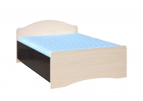 Кровать полуторная 1200-1 без матраса (круглые спинки) Венге/Дуб выбеленный в Асино - asino.katalogmebeli.com | фото 1