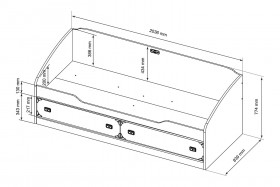 Кровать с 2-мя ящиками «Навигатор» (Дуб Каньон) в Асино - asino.katalogmebeli.com | фото 6