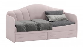 Кровать с мягкой спинкой и ящиками «Сабрина» 900 Пудровый в Асино - asino.katalogmebeli.com | фото 1
