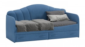 Кровать «Молли» с мягкой обивкой (900) тип 1 (Микровелюр Scandi Indigo 11) в Асино - asino.katalogmebeli.com | фото 2
