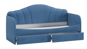Кровать «Молли» с мягкой обивкой (900) тип 1 (Микровелюр Scandi Indigo 11) в Асино - asino.katalogmebeli.com | фото 4