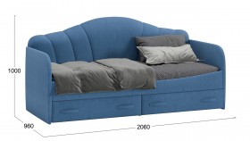 Кровать «Молли» с мягкой обивкой (900) тип 1 (Микровелюр Scandi Indigo 11) в Асино - asino.katalogmebeli.com | фото 6