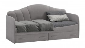 Кровать с мягкой спинкой и ящиками «Сабрина» 900 Светло-серый в Асино - asino.katalogmebeli.com | фото
