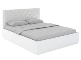 Кровать с ПМ М25 Спальня Тиффани (белый текстурный) в Асино - asino.katalogmebeli.com | фото 1