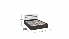 Кровать с подъемным механизмом «Фьюжн» Белый глянец/Венге Линум в Асино - asino.katalogmebeli.com | фото 3
