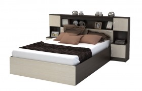 Кровать с прикроватным блоком КР 552 Спальня Basya (венге/белфорт) в Асино - asino.katalogmebeli.com | фото