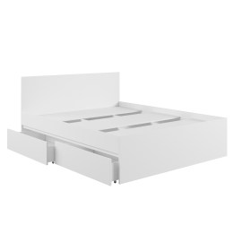 Кровать с ящ. К1.4М Мадера Белый в Асино - asino.katalogmebeli.com | фото 2