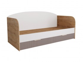 Кровать с ящиками ДКД 2000.1 Лавис (Белый софт/Грей софт/корпус Дуб бунратти) в Асино - asino.katalogmebeli.com | фото 1