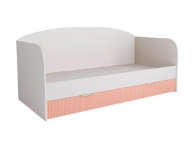 Кровать с ящиками ДКД 2000.1 Лавис (Белый софт/Персик софт/корпус Белый) в Асино - asino.katalogmebeli.com | фото 1