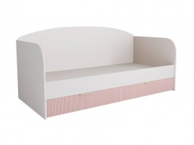 Кровать с ящиками ДКД 2000.1 Лавис (Белый софт/Роза/корпус Белый) в Асино - asino.katalogmebeli.com | фото 1