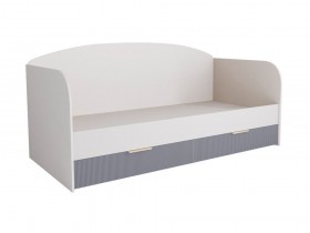 Кровать с ящиками ДКД 2000.1 Лавис (Белый софт/Серый Эмалит/корпус Белый) в Асино - asino.katalogmebeli.com | фото 1